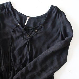 Free People Black Coverup with tassels Size Small Petite ( S / P )